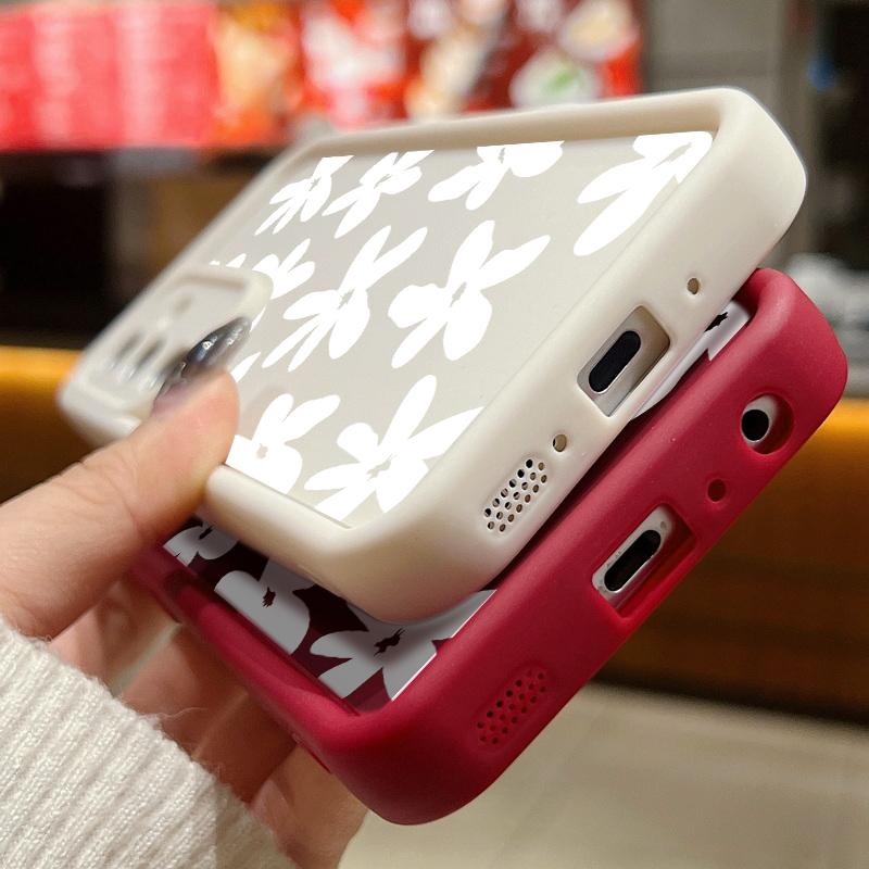 Für Samsung Galaxy S25 S24 S22 Ultra Plus S23 S21 S20 Fe A55 A54 A14 5g Floral Silikon Soft Slim Objektiv Schutz Fall Abdeckung