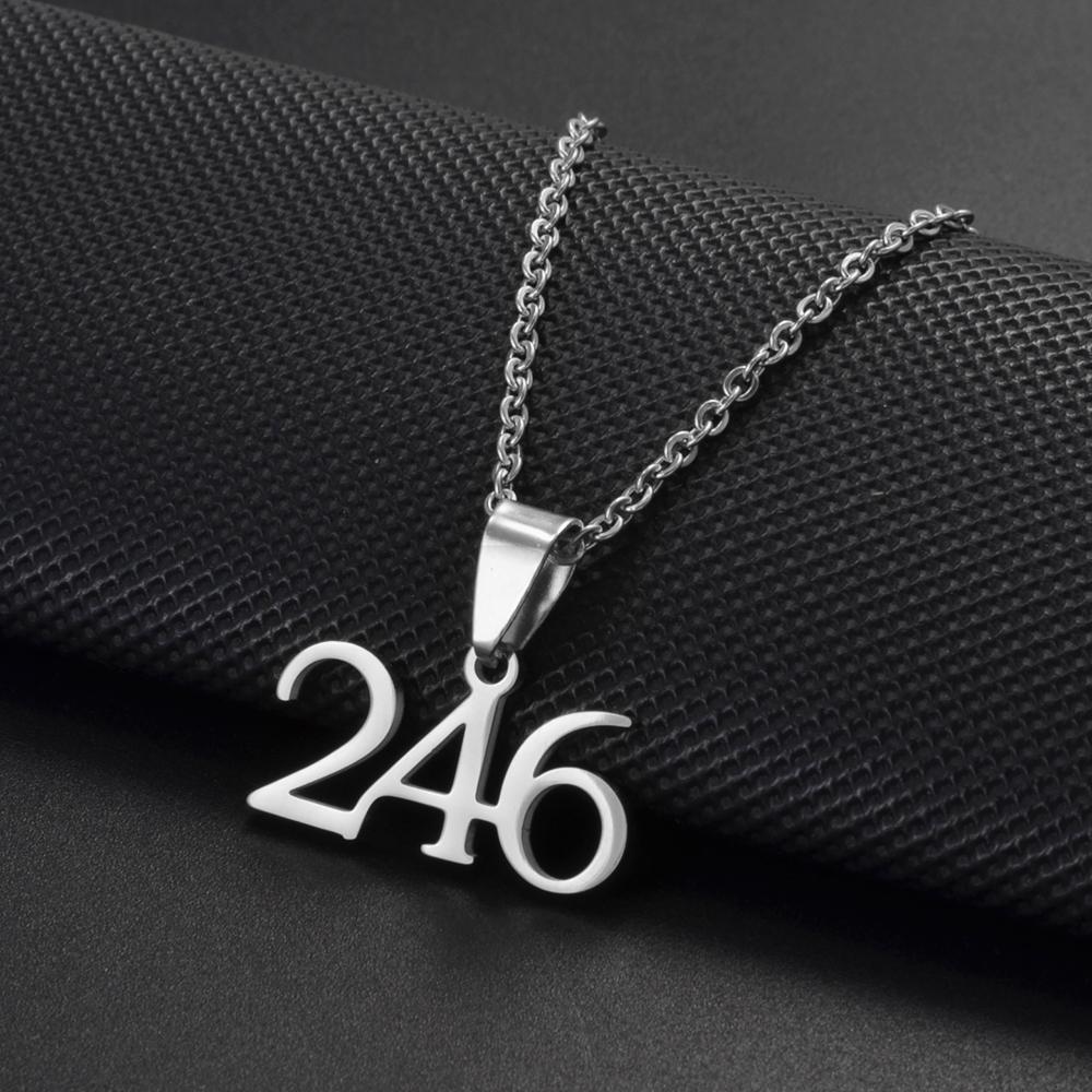Anniyo  Area Code 246 Barbados Charm Pendant Necklaces Stainless Steel National Jewelry #500262 45cm OR 17.7 Inches