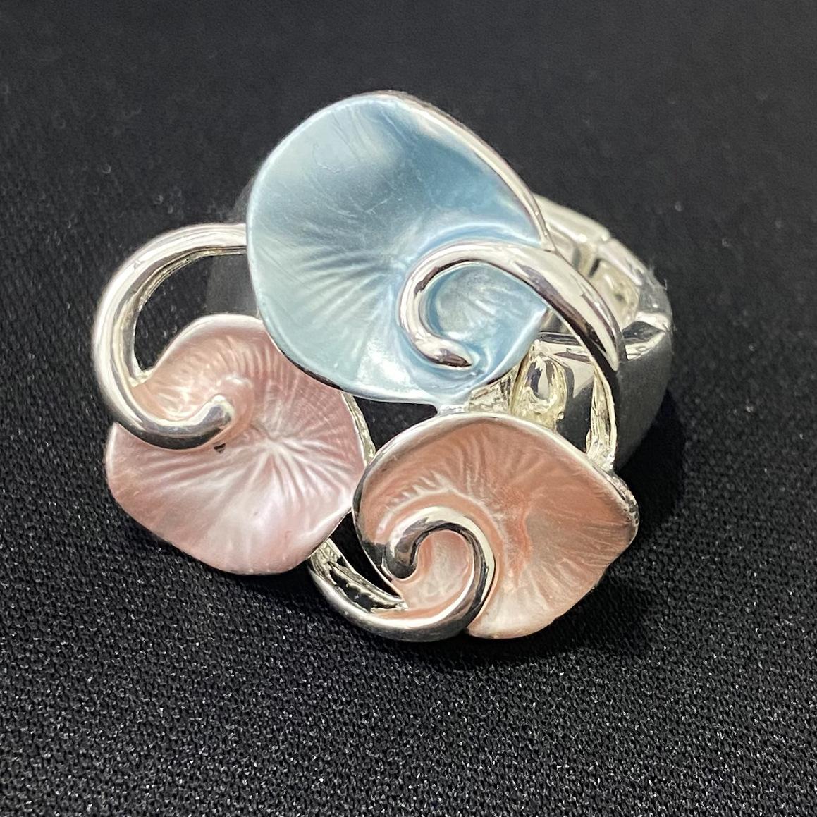 

Персонализированное новое кольцо из экологичного сплава с капельным маслом цвета лепестка, модное универсальное кольцо в стиле инс для женщин opening adjustable