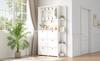 120 x 24 x 200 cm, Coat Rack for Entrance Area, 3-in-1 Multifunctional Shoe Cabinet, Flip Door, 8 Hooks, Living Room Cabinet with 5 Shelves, White