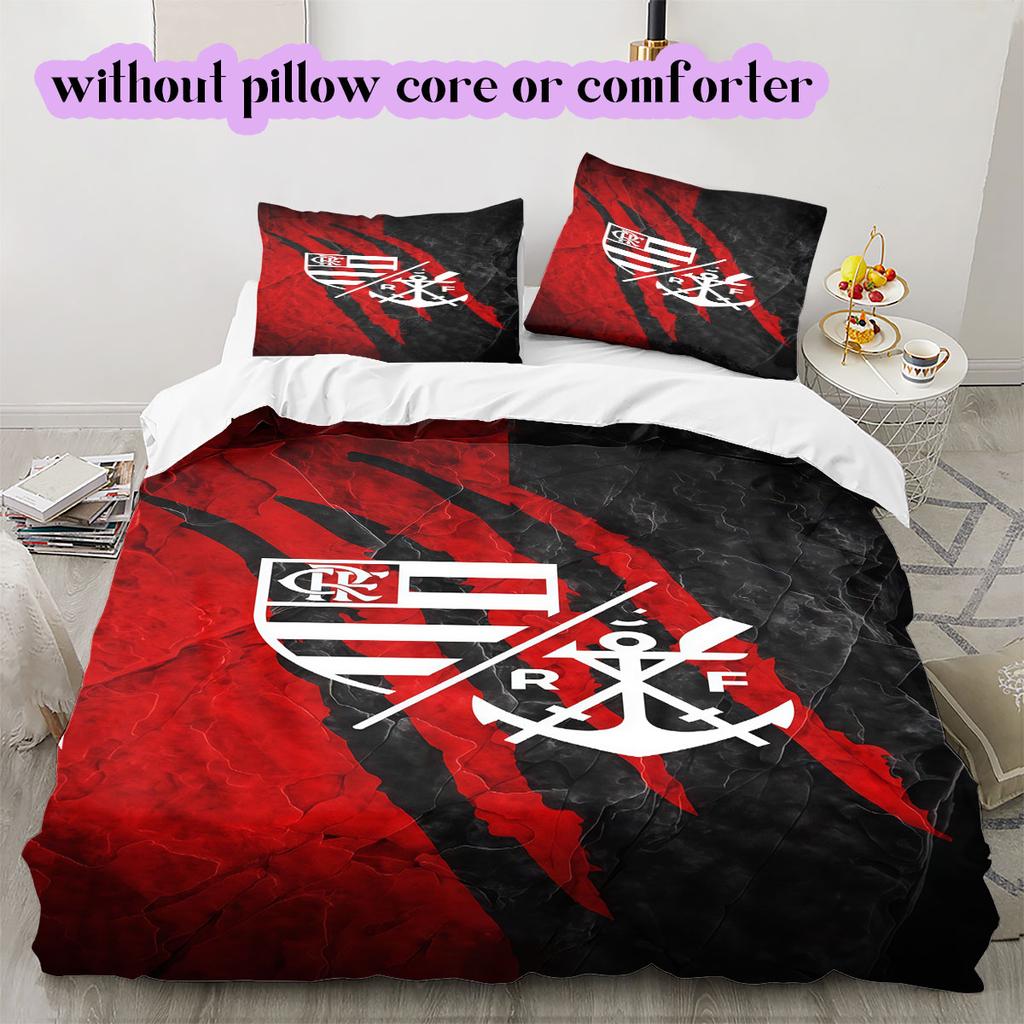 Flamengo Football Soccer Pattern Bedding,Quilt Set Quilt Cover Pillowcase Home Birthday Gift (1*duvet Cover+2*pillowcase,without Core)