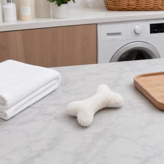 Plush Squeaky Bone Dog Toy Soft Lamb Wool Chewing Toy with Built-In Sound Washable