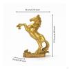 Brass Horse Figurine Gold-Toned Standing Ornament Traditional for Tabletop