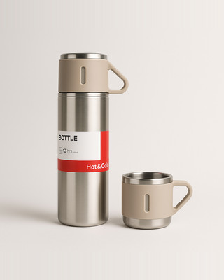 Taza de agua de 500 ml, taza de café al vacío de doble capa de acero inoxidable a prueba de fugas de gran capacidad