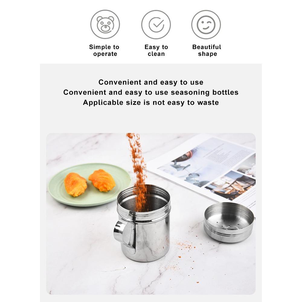 2PCS Stainless Steel Salt & Peppers Set Professional S Shape P Shape Seasoning Bottle with Handle Dishwasher Safe