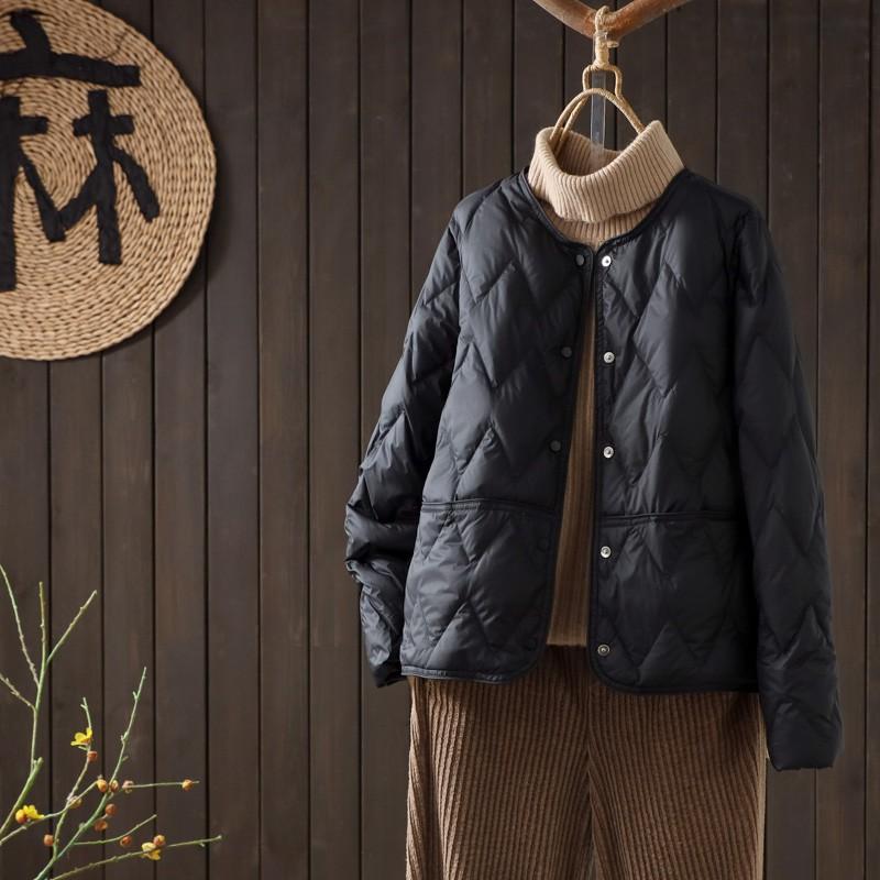 Womens Lightweight Short Puffer Jacket With Quilted Design Warm Down Coat Small Stature Daily Wear Winter