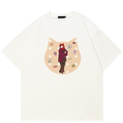 Streetwear Katės Unisex Marškinėliai Medvilniniai Marškinėliai Unisex Viršūnės Marškinėliai Vasariniai Trumpomis Rankovėmis Marškinėliai