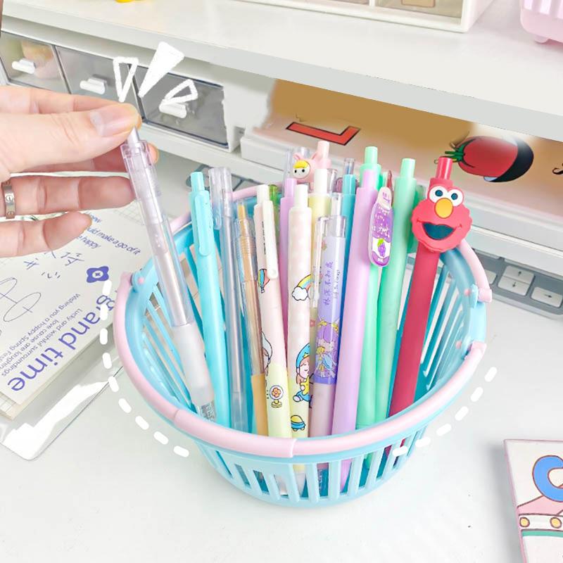 Neuer Kunststoffkorb-Organizer Tragbare Einkaufs-Aufbewahrungsbox Desktop-Kleinteile Spielzeug Obst Schreibwaren-Organizer Heimaufbewahrungskörbe