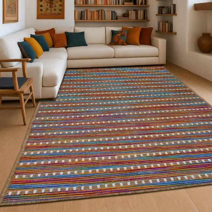 Jute Look Rug Living Room Natural Multicolor 240x340