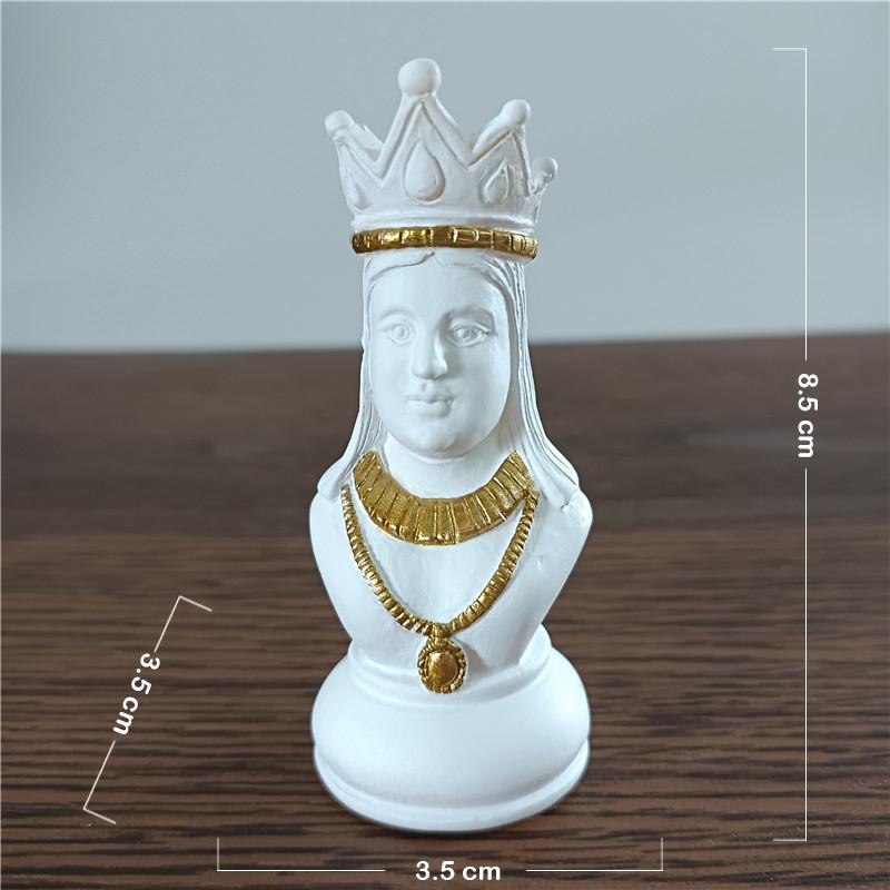 Black & White International Chess Figurines Statue Chess Pieces Board Games Accessories Home Decor Chessmen Ornaments