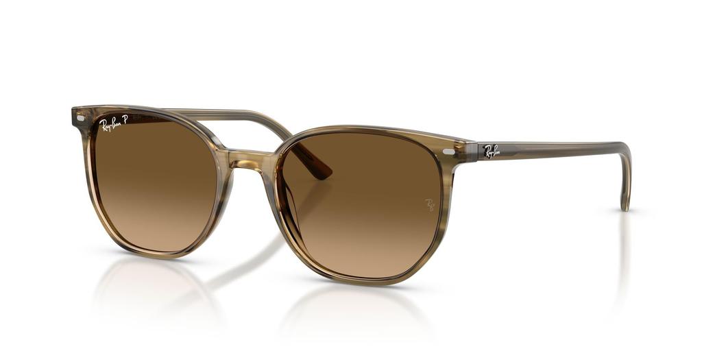 sunglasses 0RB2197F ELLIOT STRIPED GREEN POLAR BROWN GRADIENT 54mm Asian Fit Polarized Ray-Ban