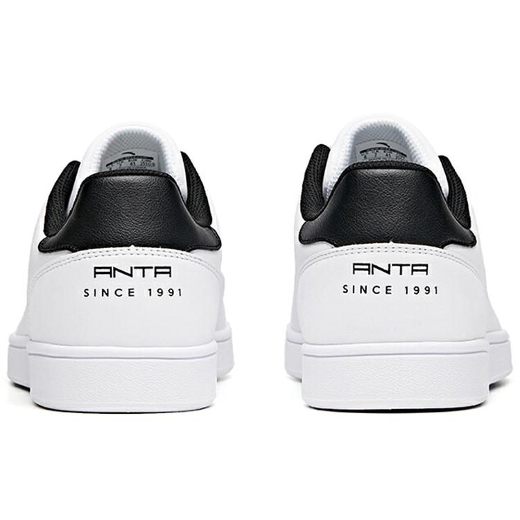 Anta Life Collection Slip Resistant, Abrasion Resistant, Breathable Low top Skateboard Shoes Men's White Black 912048016-4