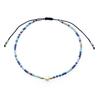 Trendy Deep Blue & Gold Rice Bead Pearl Hand Bracelet: Niche Design Women's Fashion Accessory
