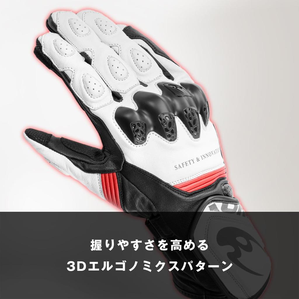 KOMINE 2025 Model Motorcycle Racing Gloves Size L 06-266 GK-266 Black/Red,