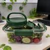 1/2Pcs Salad Jar Built-In Series Meal Prep Container with Dressing Cup Fork Leakproof Airtight Food Storage Box Picnic Portable Freshness
