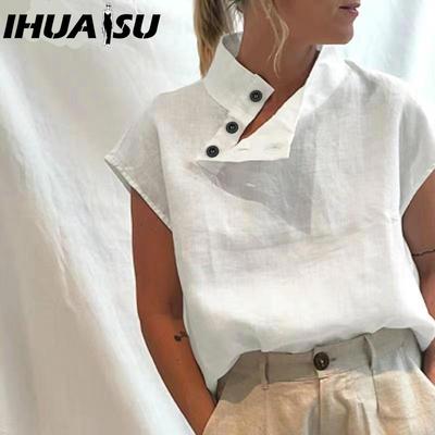 Women's Fashion Casual Solid Color Print Short Sleeve Blouses & Shirts