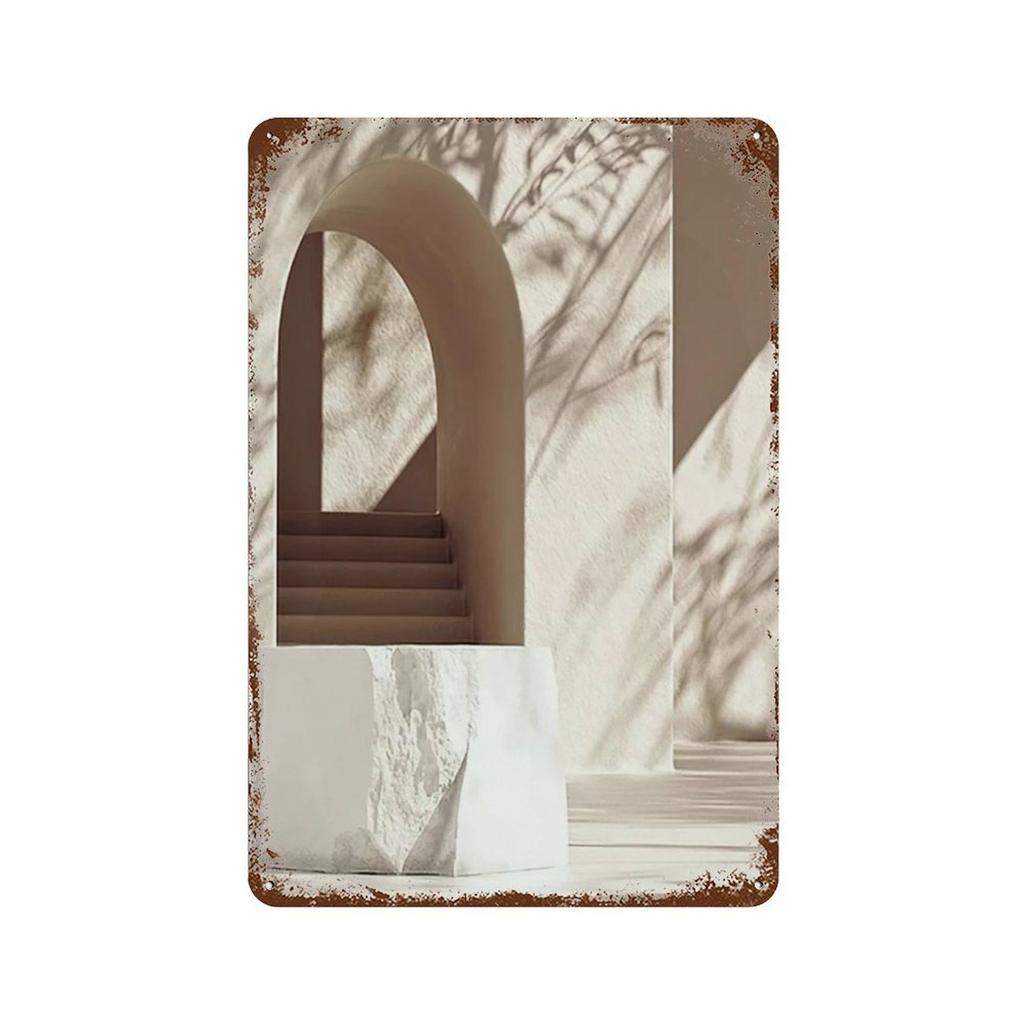 Islamische Beige Landschaft Kunst Poster Drucke Moschee Marokko Wand Metall Zeichen Böhmen Bild für Wohnzimmer Kaffee Bar