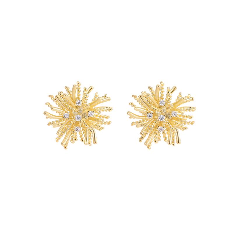 Luxury Dandelion Earrings For Women Vintage Exaggerated Design Elegant Statement Jewelry Gift