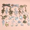 4-30pcs Alloy Metal Bow Snake Cat Key Charms Pendant DIY Jewelry Making Accessories Findings for Earrings Necklace Bracelet