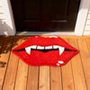 Imitation Cashmere Carpet Interesting Red Lips And Teeth Shape Floor Mat Home Dirt-resistant