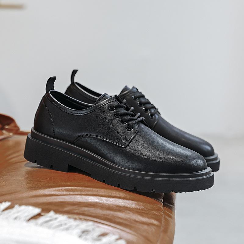 2025 autumn new small leather shoes men's British style lace-up trend men's shoes street retro trendy shoes 4888