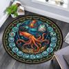 Marine Life Glass Round Area Rug Under Office Chairs Bedroom Living Room Home Decor