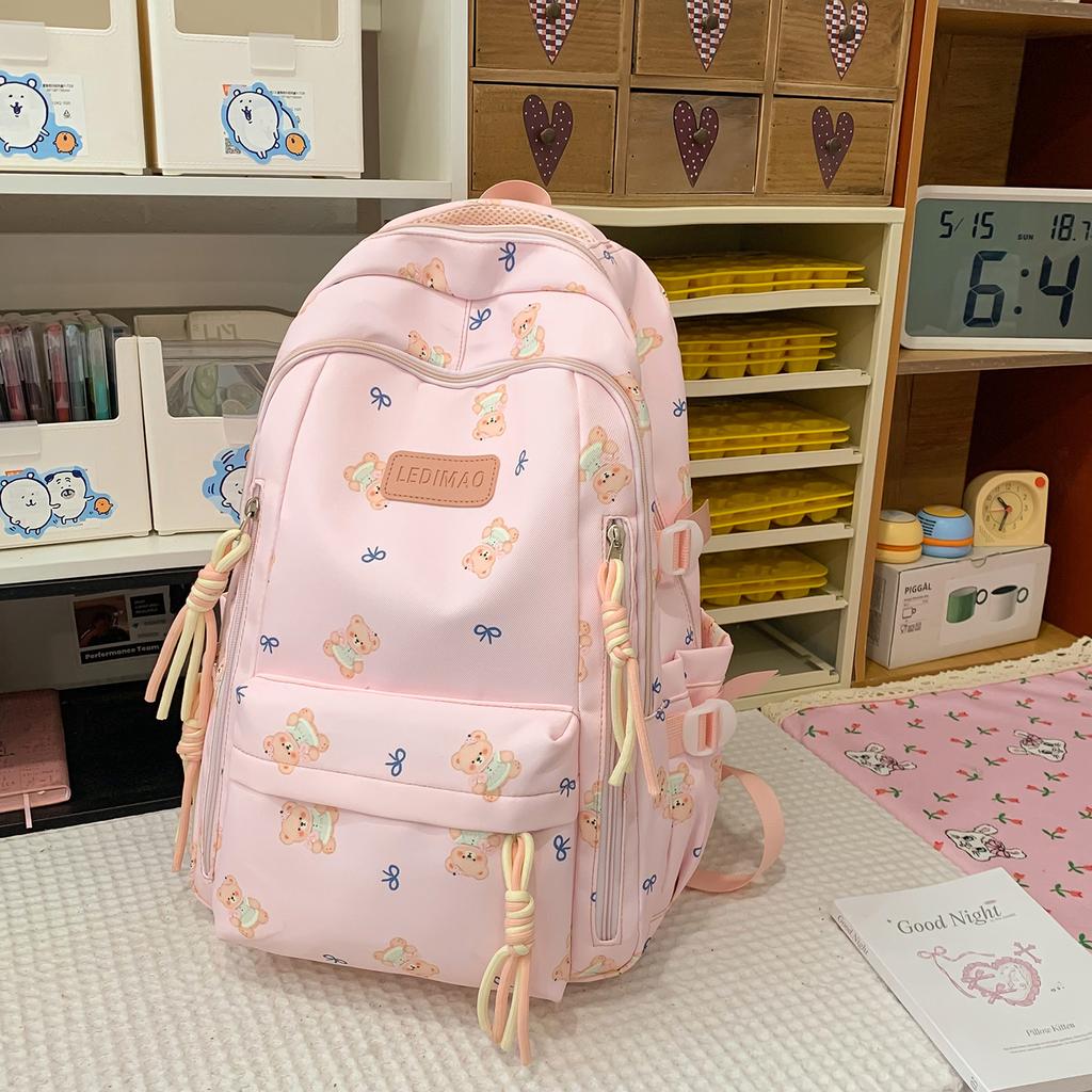 Schoolbag Casual backpack School bag Korean version of simple travel backpack ins Fengsen college style printing large-capacity backpack