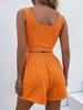 2025 Summer Women's Knitted Sleeveless Casual Solid Color Set