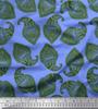 Soimoi Blue Japan Crepe Satin Fabric Green Paisley Printed Craft Fabric by the metre 42 Inch