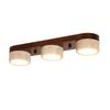 Wabi-Sabi Style Yellow Travertine and Walnut Ceiling Light for Hallways, Cloakrooms, and Balconies