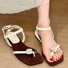 Fashion Women's Summer Crystal Clip Toe Flat Sandals Fashionable Gladiator Outdoor Footwear Ladies Comfortable Sandalias