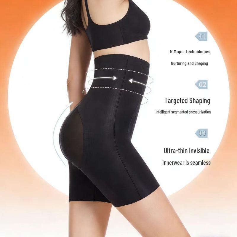 High-Waisted Zipper Tummy-Control Butt-Lifting Seamless Postpartum Shaper Pants XL