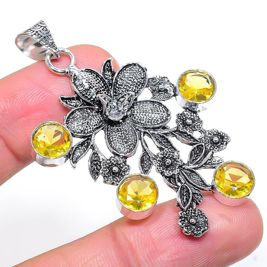 

Citrine Gemstone Handmade Ethnic Jewelry Pendant 2.36 SR-10726