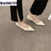 Zapatos planos con lazo para mujer, mocasines de punta, zapatos de cuero, otoño, marca nueva, tendencia 2025, sexy, zapatos de vestir para fiesta, elegantes, zapatillas de mujer