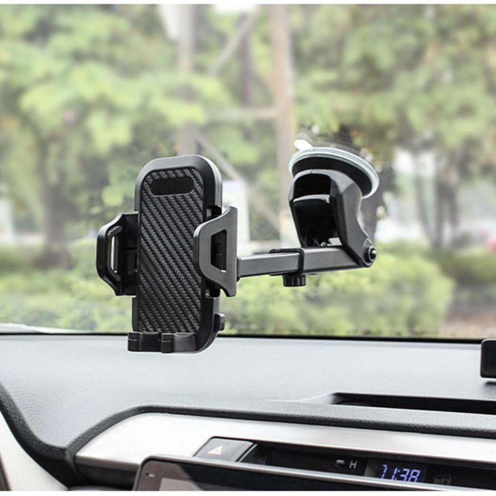 Telescopic Car Phone Holder with Suction Cup for Dashboard & Air Vent