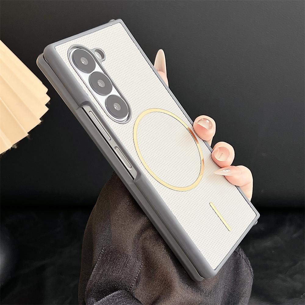 Non-Slip Lattice For Magsafe Magnetic Phone Case for Samsung Z Fold 7 6 5 Zfold 4 3 Wireless Charging Protective Cover