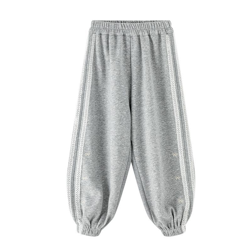 

Девочки Брюки широкие штанины Детские Свободного кроя Повседневные Брюки Весна Матовые На кулиске Спортивные штаны Осень Подростковые Модные Прямые брюки 140