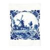 Niederländisch Blau Delft Vintage Windmühle Decke Weich Warm Flanell Überwurf Decke Tagesdecke für Bett Wohnzimmer Picknick Reisen Zuhause Couch