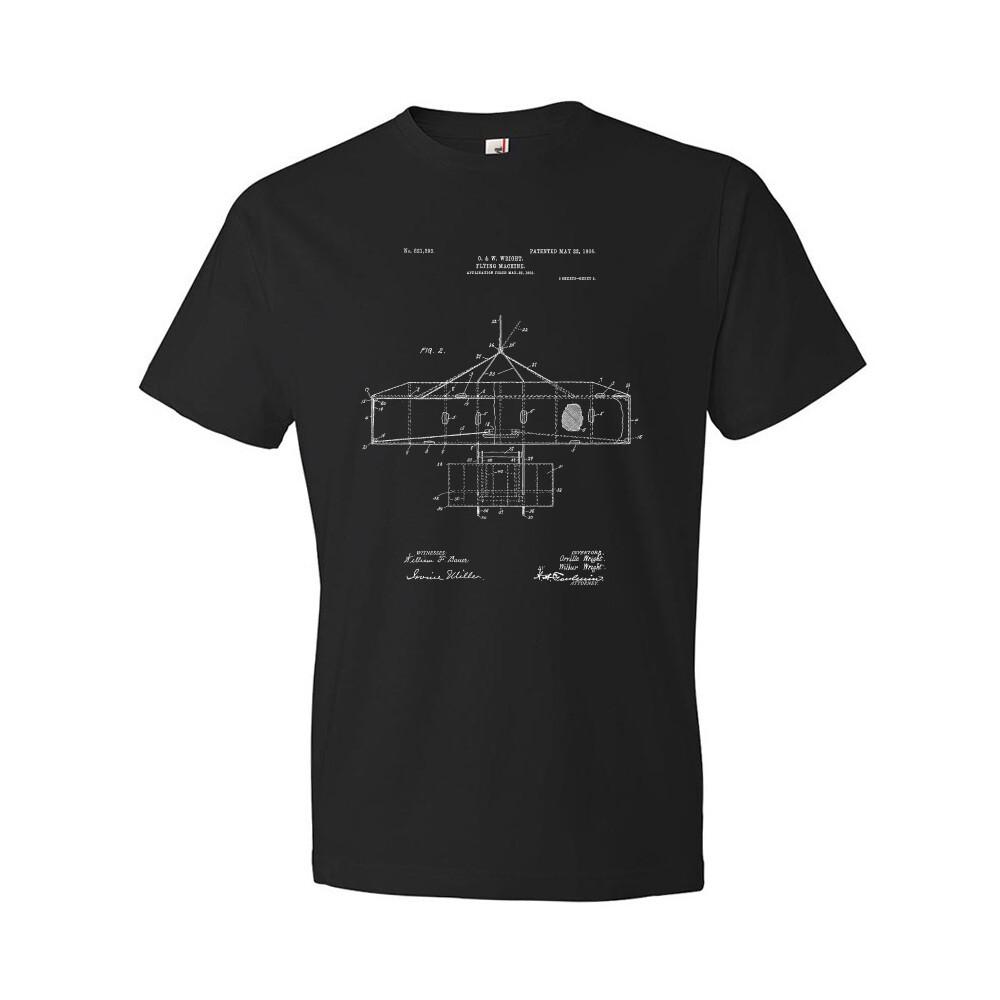 Wright Bros Airplane Top View Patent Shirt Airplane Shirt Aviation Tee M