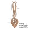 1PC Boho Macrame Leaf Curtain Tiebacks Handmade Woven Curtain Holdbacks with Wooden Bead Home Bedroom Living Room Window Decor