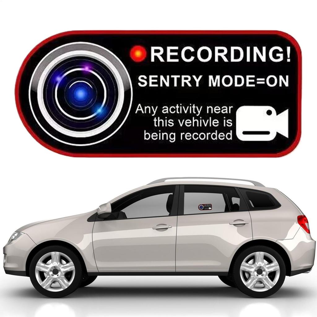 Camera Recording Warning Sticker Camera Recording Warning Sticker - Waterproof Vehicle Security Decal |