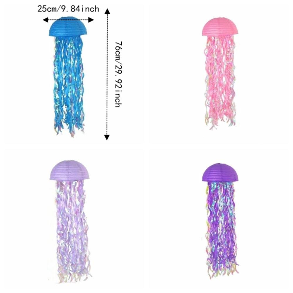 Foldable Jellyfish Lanterns Ocean Theme Hanging Lamp Ball Paper Lanterns Lantern Festival