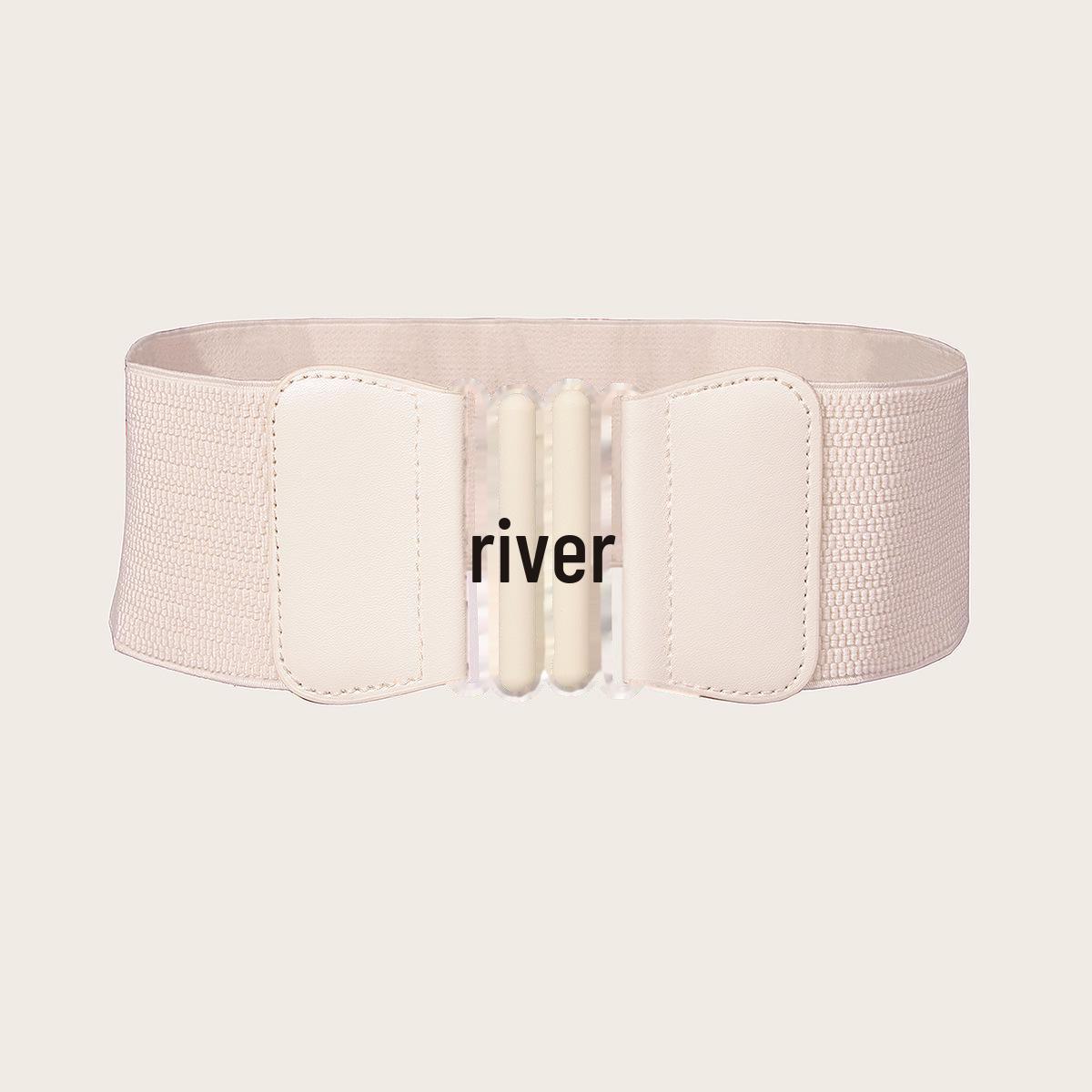 

Пояс для женского платья в корейском стиле: Двойная овальная пряжка, эластичная, лакированная кожа, широкий уплотнитель на талии 60-80 cm белый