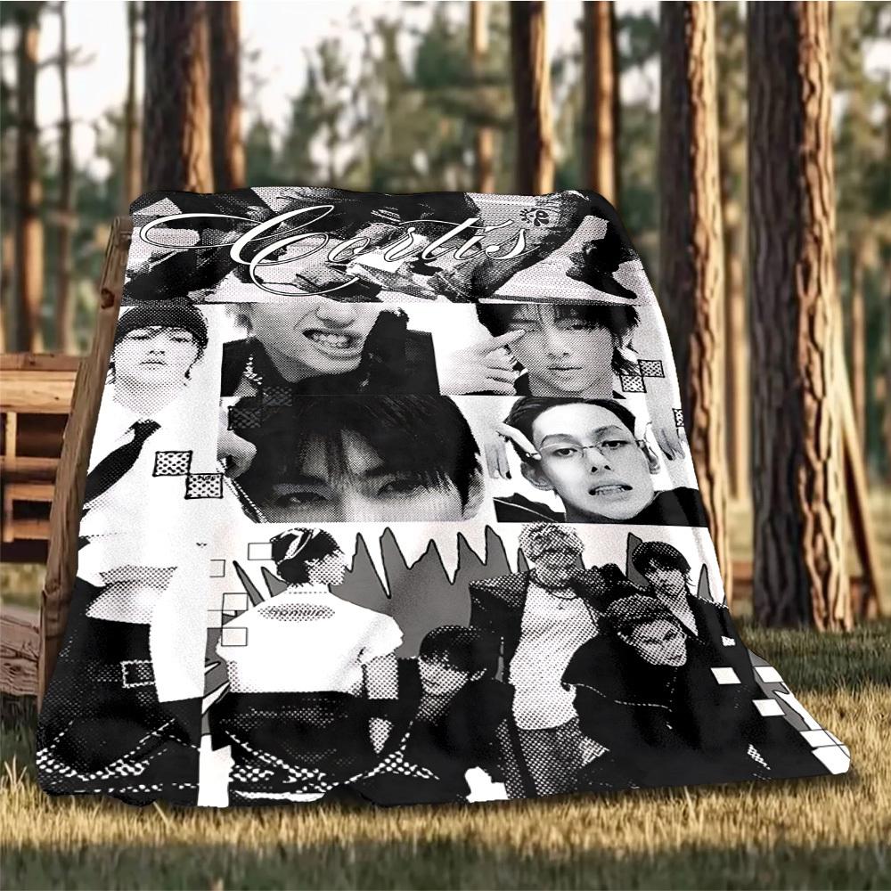 1pc Cortis, K Pop Outdoor Personalized Flannel Blanket, Soft, Lightweight Personalized Flannel Blanket, Digital Printing,