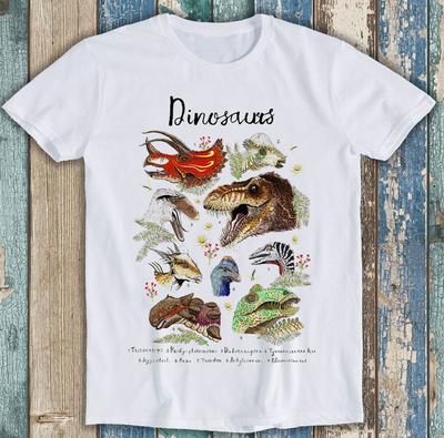Dinosauriernamen Wildtierbilder Historisches Meme Lustiges Geschenk T-Shirt 1802