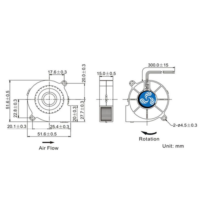DC 12V 2Pin 5015 50x50x15mm turbo Blower Dual hydraulic Bearing Brushless Cooling Turbine Cooler Fan for 3D Printer xh2.54