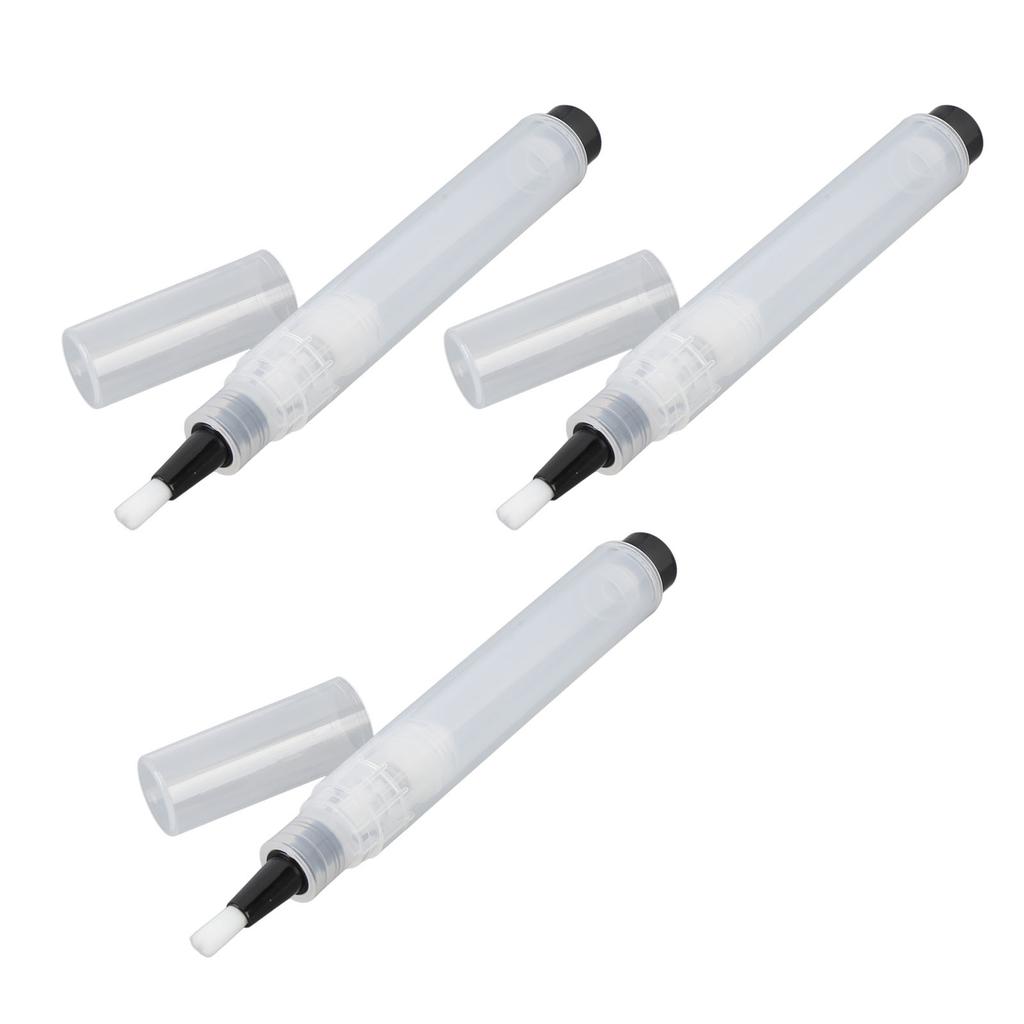 3pcs Empty Refillable Brush Pen for Makeup Portable Transparent Cosmetic Container Pens Applicator