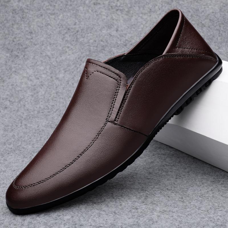 Men's shoes 2025 summer new trend flat-bottomed foot two wear stepping on heels leather shoes fashion outdoor business casual shoes men