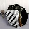 Piano Keys, Musical Notes Theme 8 Bone Hand Automatic Folding Umbrella, Compact and Portable Design, A Perfect Gift for Birthday, Christmas
