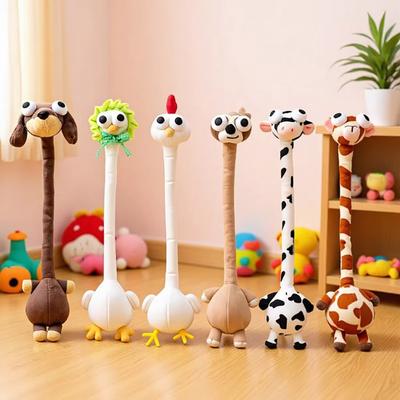 Süßes Plüschtier mit großen Augen, langer Hals, Hund, Ente, Giraffe, Plüschpuppe, Auto, Tasche, Schlüsselanhänger, Süßes Tier, Biegsame Plüschfigur, Einzigartiges Geschenk für Hundeliebhaber, Kinder